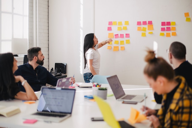 Diverse group of content creators collaborating
