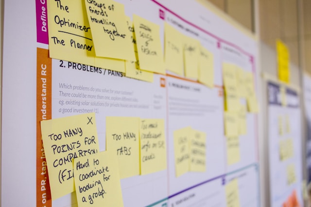 Organized topic streams and campaign folders on a digital interface
